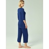 GYS Bamboo Viscose Capri Pajamas for Women Set, Soft 3/4 Sleeve Sleepwear(Deep Blue)