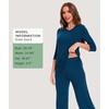 GYS Bamboo Viscose Capri Pajamas for Women Set, Soft 3/4 Sleeve Sleepwear(Ink Blue)