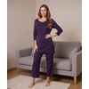 GYS Bamboo Viscose Capri Pajamas for Women Set, Soft 3/4 Sleeve Sleepwear(Purple)