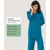 GYS Bamboo Viscose Capri Pajamas for Women Set, Soft 3/4 Sleeve Sleepwear(Teal Blue)