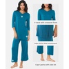 GYS Bamboo Viscose Capri Pajamas for Women Set, Soft 3/4 Sleeve Sleepwear(Teal Blue)