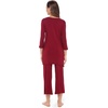 GYS Bamboo Viscose Capri Pajamas for Women Set, Soft 3/4 Sleeve Sleepwear(Wine Red)