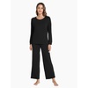 GYS Bamboo Viscose Cooling Long Sleeve Pajamas for Women(A- Black)