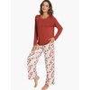 GYS Bamboo Viscose Cooling Long Sleeve Pajamas for Women(A- Brick Red)