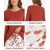 GYS Bamboo Viscose Cooling Long Sleeve Pajamas for Women(A- Brick Red)