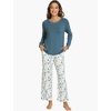 GYS Bamboo Viscose Cooling Long Sleeve Pajamas for Women(A- Green)