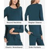 GYS Bamboo Viscose Cooling Long Sleeve Pajamas for Women(A- Indigo)