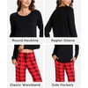 GYS Bamboo Viscose Cooling Long Sleeve Pajamas for Women(A- Red Plaid)