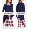 GYS Bamboo Viscose Cooling Long Sleeve Pajamas for Women(A- White Red Plaid)