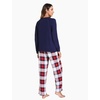 GYS Bamboo Viscose Cooling Long Sleeve Pajamas for Women(A- White Red Plaid)