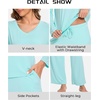 GYS Bamboo Viscose Cooling Long Sleeve Pajamas for Women(B- Aqua)