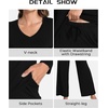 GYS Bamboo Viscose Cooling Long Sleeve Pajamas for Women(B- Black)