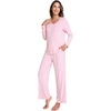 GYS Bamboo Viscose Cooling Long Sleeve Pajamas for Women(B- Pink)
