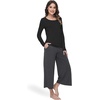 GYS Bamboo Viscose Long Sleeve Pajama Tops for Women(Style a – Black)