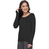 GYS Bamboo Viscose Long Sleeve Pajama Tops for Women(Style a – Black)