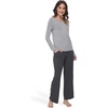 GYS Bamboo Viscose Long Sleeve Pajama Tops for Women(Style a – Heather Grey)