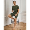 GYS Bamboo Viscose Men’s Cooling Pajama Sets Short Sleeve Sleep Set(Army Green)
