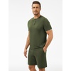 GYS Bamboo Viscose Men’s Cooling Pajama Sets Short Sleeve Sleep Set(Army Green)
