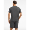 GYS Bamboo Viscose Men’s Cooling Pajama Sets Short Sleeve Sleep Set(Black Melange)