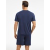 GYS Bamboo Viscose Men’s Cooling Pajama Sets Short Sleeve Sleep Set(Deep Blue)