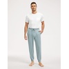 GYS Bamboo Viscose Mens Pajama Pants with Pockets(Light Greyish Green)