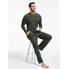 GYS Bamboo Viscose Men’s Pajama Sets, Comfy Long Sleeve Sleepwear(Army Green)
