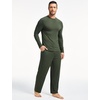 GYS Bamboo Viscose Men’s Pajama Sets, Comfy Long Sleeve Sleepwear(Army Green)