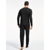 GYS Bamboo Viscose Men’s Pajama Sets, Comfy Long Sleeve Sleepwear(Black)