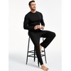 GYS Bamboo Viscose Men’s Pajama Sets, Comfy Long Sleeve Sleepwear(Black)