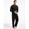 GYS Bamboo Viscose Men’s Pajama Sets, Comfy Long Sleeve Sleepwear(Black)