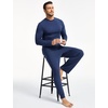 GYS Bamboo Viscose Men’s Pajama Sets, Comfy Long Sleeve Sleepwear(Deep Blue)