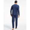 GYS Bamboo Viscose Men’s Pajama Sets, Comfy Long Sleeve Sleepwear(Deep Blue)