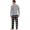 GYS Bamboo Viscose Men’s Pajama Sets, Comfy Long Sleeve Sleepwear(Heather Grey/Plaid)