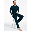 GYS Bamboo Viscose Men’s Pajama Sets, Comfy Long Sleeve Sleepwear(Indigo)
