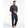 GYS Bamboo Viscose Men’s Pajama Sets, Comfy Long Sleeve Sleepwear(Midnight Blue)