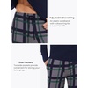 GYS Bamboo Viscose Men’s Pajama Sets, Comfy Long Sleeve Sleepwear(Navy/Plaid)