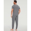 GYS Bamboo Viscose Mens Pajamas Set Short Sleeve Lounge Set for Hot Flashes(Dark Heather Grey)