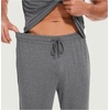 GYS Bamboo Viscose Mens Pajamas Set Short Sleeve Lounge Set for Hot Flashes(Dark Heather Grey)