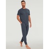GYS Bamboo Viscose Mens Pajamas Set Short Sleeve Lounge Set for Hot Flashes(Grayish Blue)