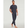 GYS Bamboo Viscose Mens Pajamas Set Short Sleeve Lounge Set for Hot Flashes(Midnight Blue)