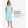 GYS Bamboo Viscose Nightgowns for Women Short Sleeve Sleep Shirt(Aqua)