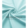 GYS Bamboo Viscose Nightgowns for Women Short Sleeve Sleep Shirt(Aqua)