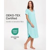 GYS Bamboo Viscose Nightgowns for Women Short Sleeve Sleep Shirt(Aqua)