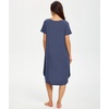 GYS Bamboo Viscose Nightgowns for Women Short Sleeve Sleep Shirt(Blue Ice)