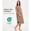 GYS Bamboo Viscose Nightgowns for Women Short Sleeve Sleep Shirt(Camel)