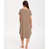 GYS Bamboo Viscose Nightgowns for Women Short Sleeve Sleep Shirt(Camel)