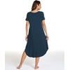 GYS Bamboo Viscose Nightgowns for Women Short Sleeve Sleep Shirt(Darkcyan)