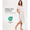 GYS Bamboo Viscose Nightgowns for Women Short Sleeve Sleep Shirt(Ivory Blossom Drift)