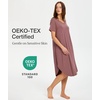 GYS Bamboo Viscose Nightgowns for Women Short Sleeve Sleep Shirt(Mauve)
