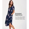 GYS Bamboo Viscose Nightgowns for Women Short Sleeve Sleep Shirt(Navy Floral)